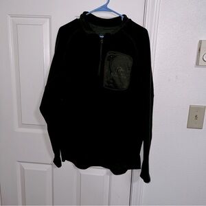 Ducks Unlimited Zip Up Fleece Sweatshirt Green Men's Size XL Collar